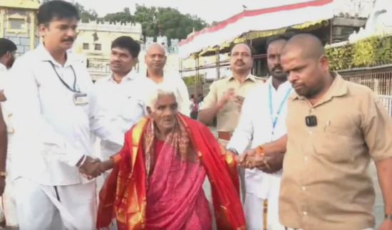116-Year-Old Devotee Inspires Millions by Climbing 3,550 Steps to Tirumala Temple